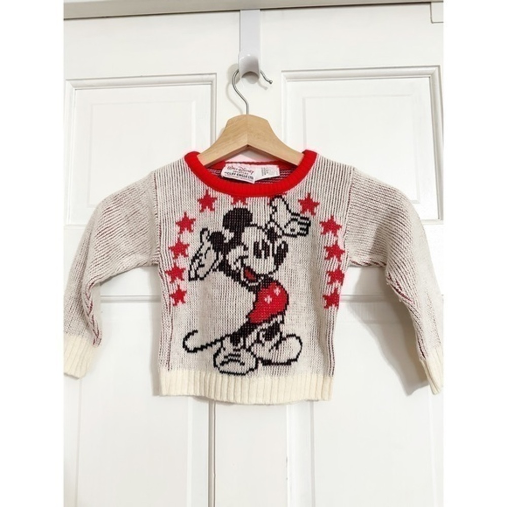 Vintage 70”s Walt Disney by Cliff Engle Mickey Mouse knit Toddler sweater